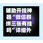 辅助开挂神器“微信群拼三张有挂吗	”详细外挂透视辅助软件教程-第2张图片