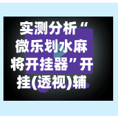 实测分析“微乐划水麻将开挂器”开挂(透视)辅助-第3张图片
