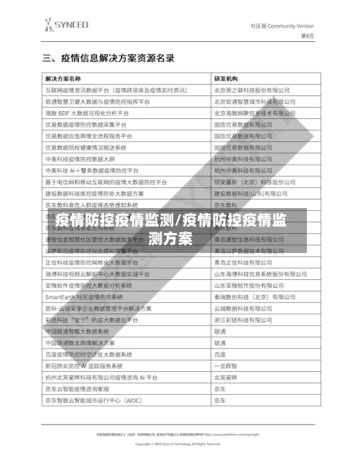 疫情防控疫情监测/疫情防控疫情监测方案
