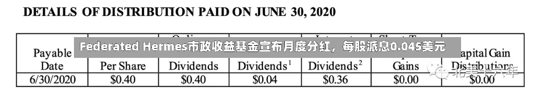 Federated Hermes市政收益基金宣布月度分红	，每股派息0.045美元-第3张图片