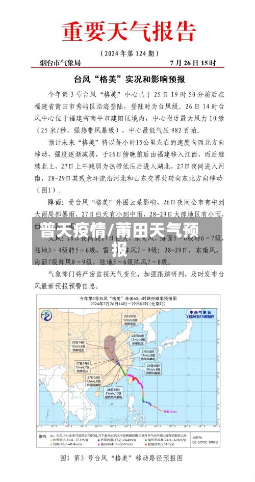 普天疫情/莆田天气预报