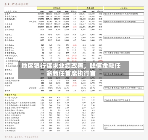 地区银行谋求业绩改善，联信金融任命新任首席执行官-第2张图片