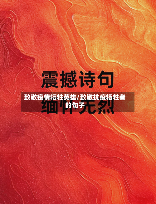致敬疫情牺牲英雄/致敬抗疫牺牲者的句子-第3张图片