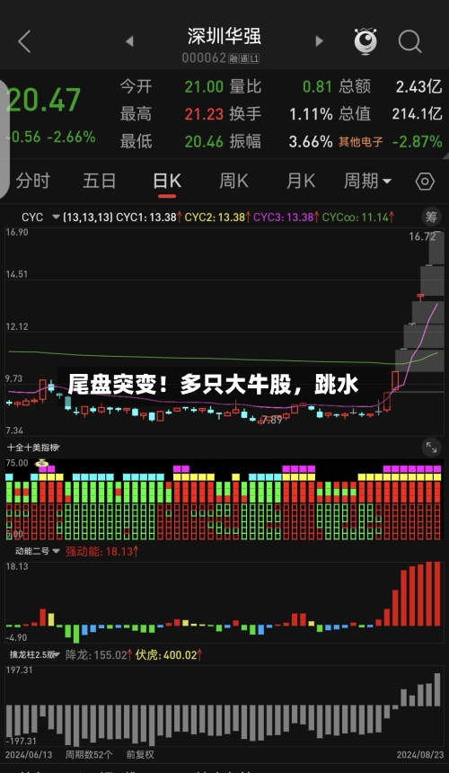 尾盘突变！多只大牛股，跳水