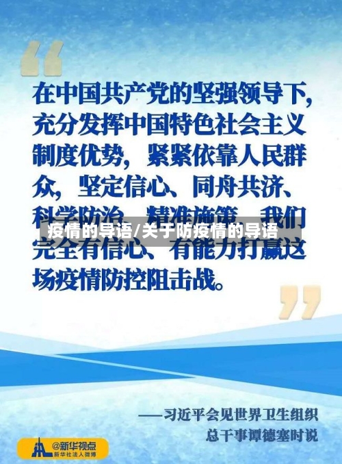 疫情的导语/关于防疫情的导语