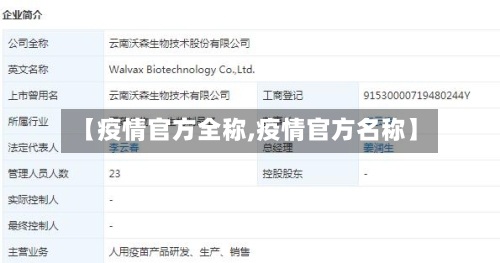 【疫情官方全称,疫情官方名称】