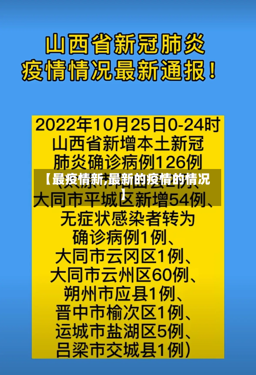 【最疫情新,最新的疫情的情况】